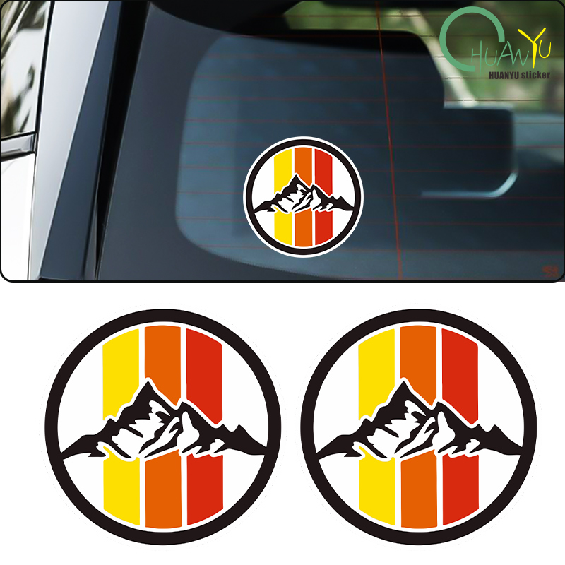 Motorcycle Gear Hub - Retro three-color striped snow mountain SUV
