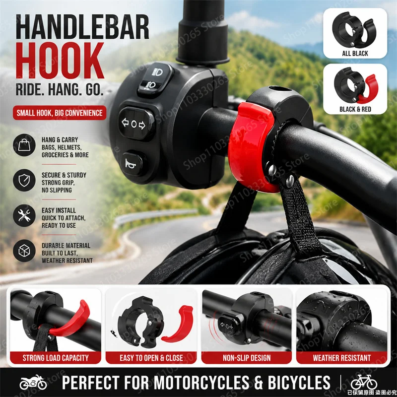 Motorcycle Gear Bag - Heavy Duty Motorcycle Bike Handlebar Hook