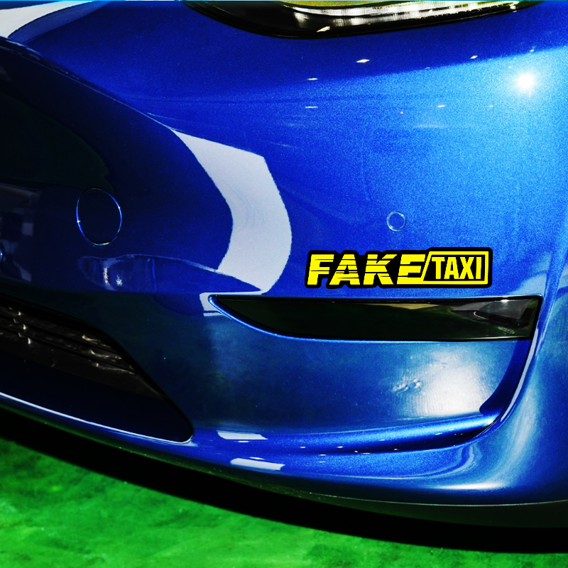 Yellow Fake Taxi Logo Pvc Wate - Motorcycle Gear Logo review and price