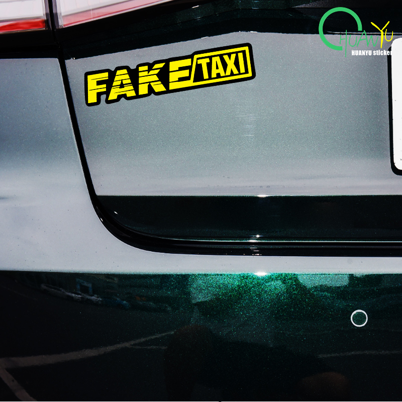 Yellow Fake Taxi Logo Pvc Wate - Motorcycle Gear Logo review and price